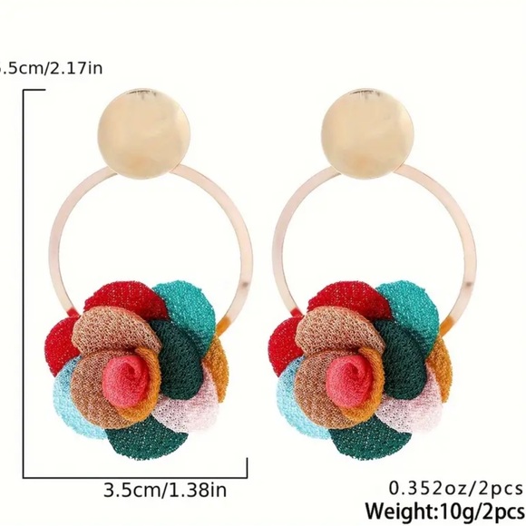 141. NEW| 1Pair Boho Style Floral Design Dangle Earrings - Picture 5 of 5